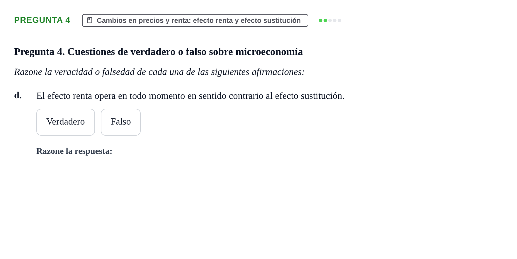 Enunciado: Pregunta 4 - Cambios en precios y renta: efecto r… · Mercados y conducta UOC 2024