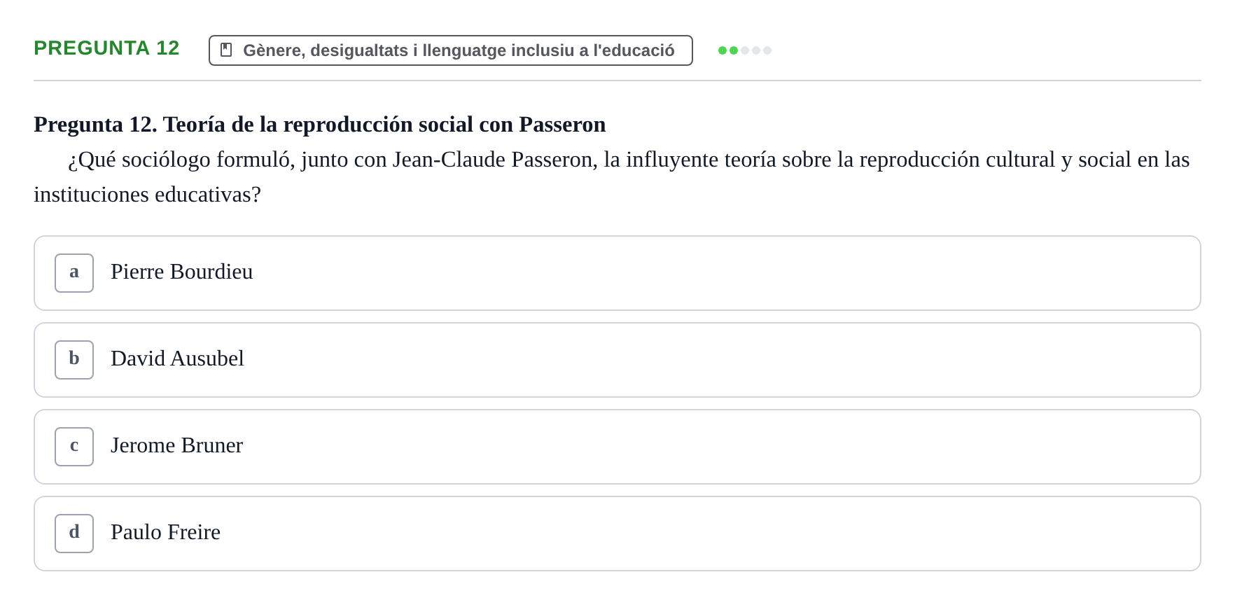 Enunciado: Pregunta 12