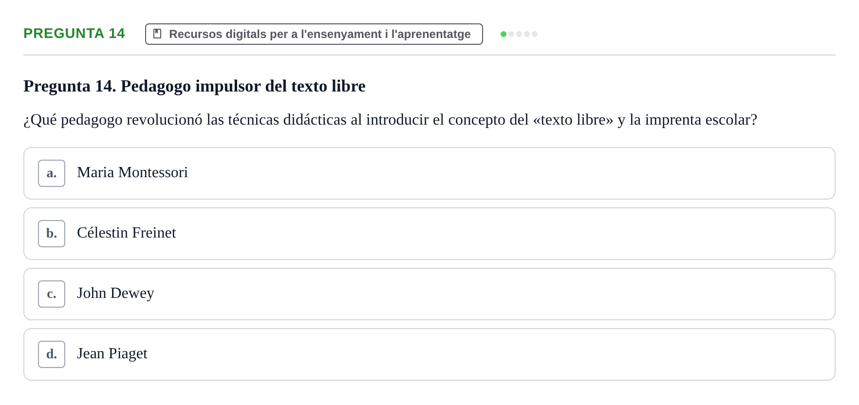 Enunciado: Pregunta 14