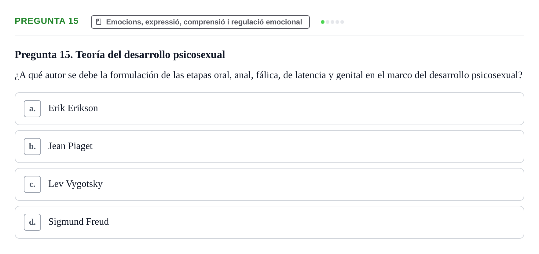 Enunciado: Pregunta 15