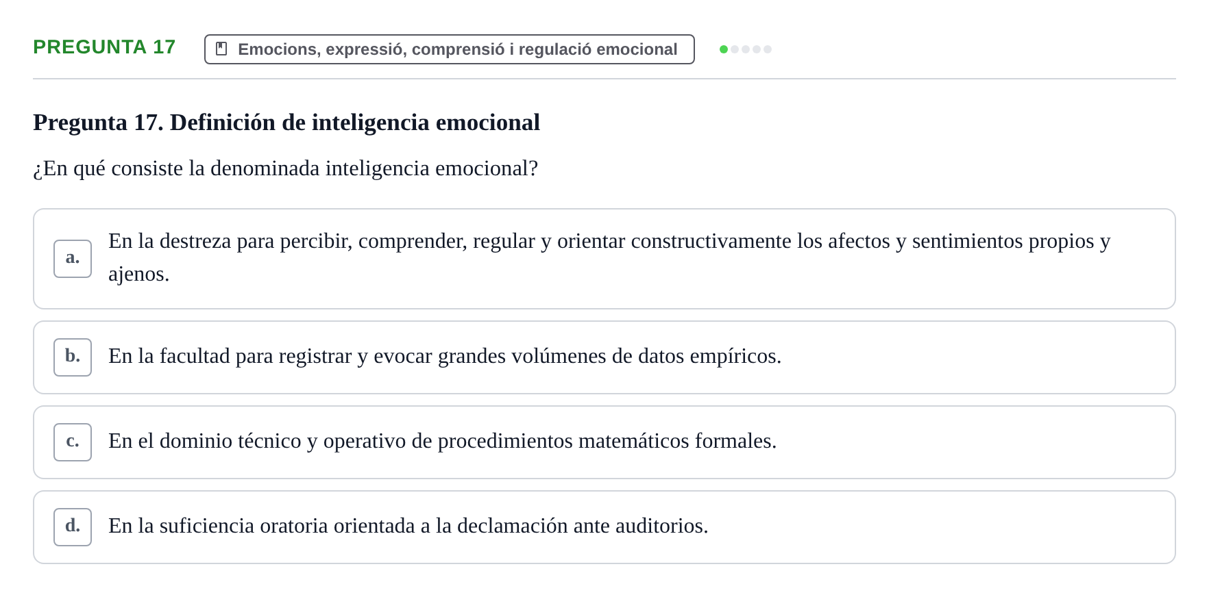 Enunciado: Pregunta 17