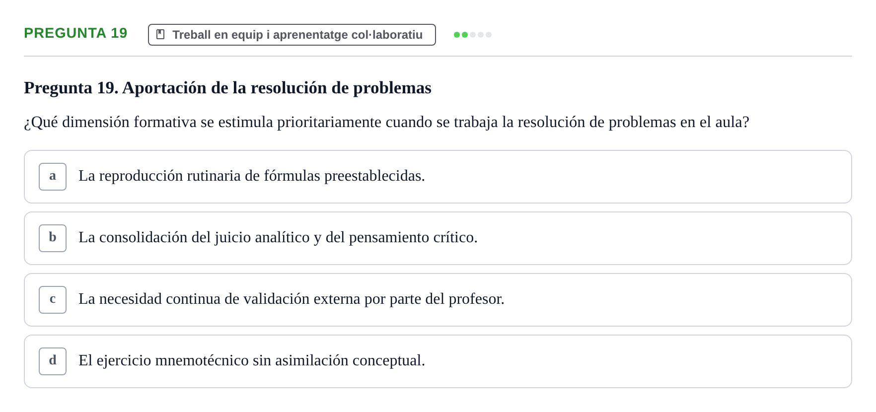 Enunciado: Pregunta 19
