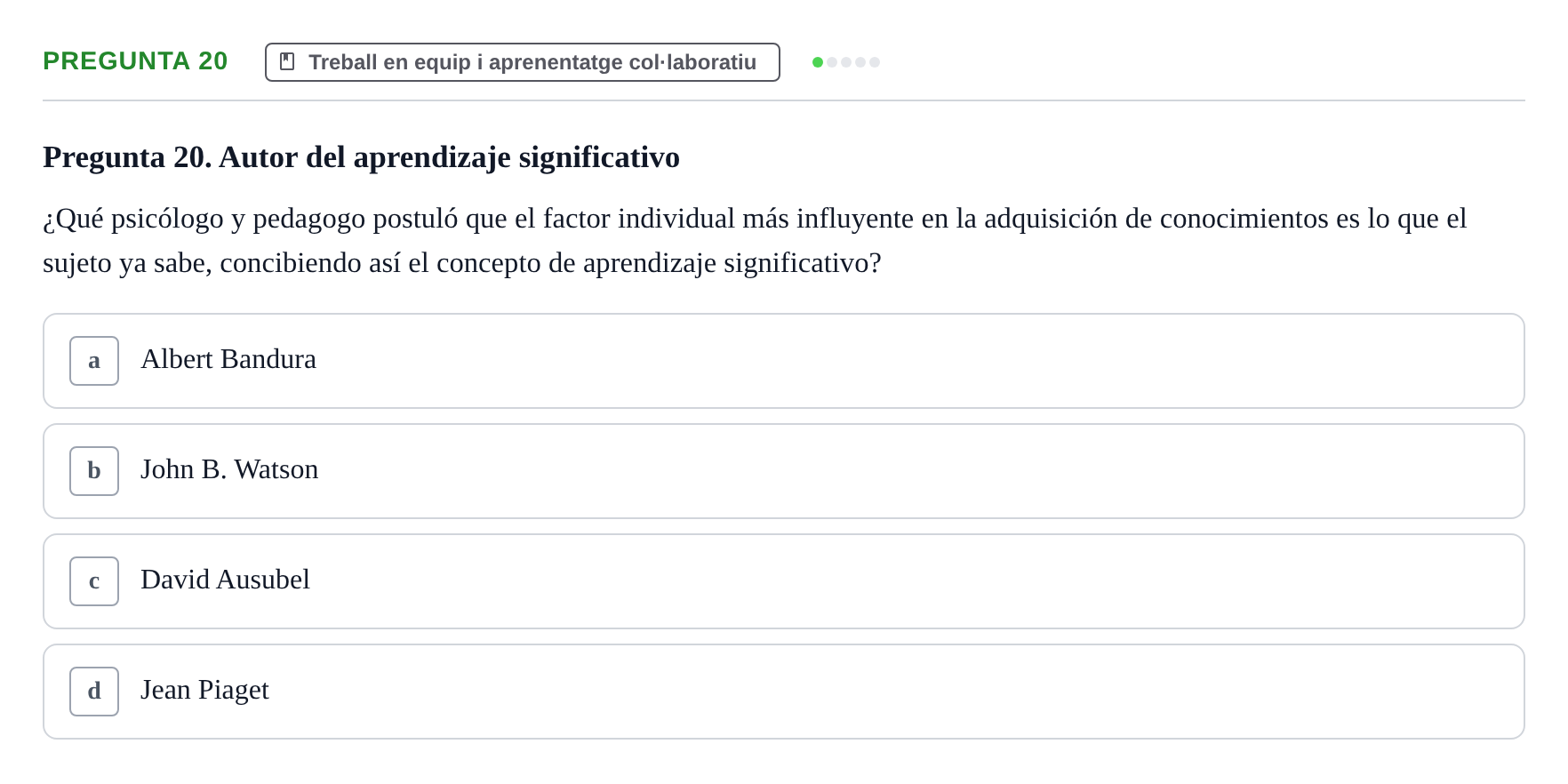 Enunciado: Pregunta 20
