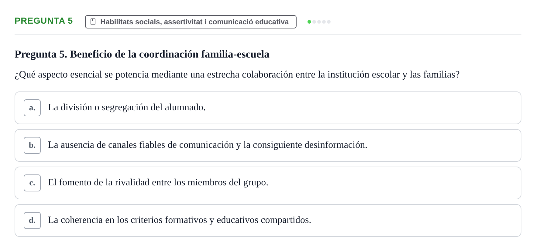 Enunciado: Pregunta 5