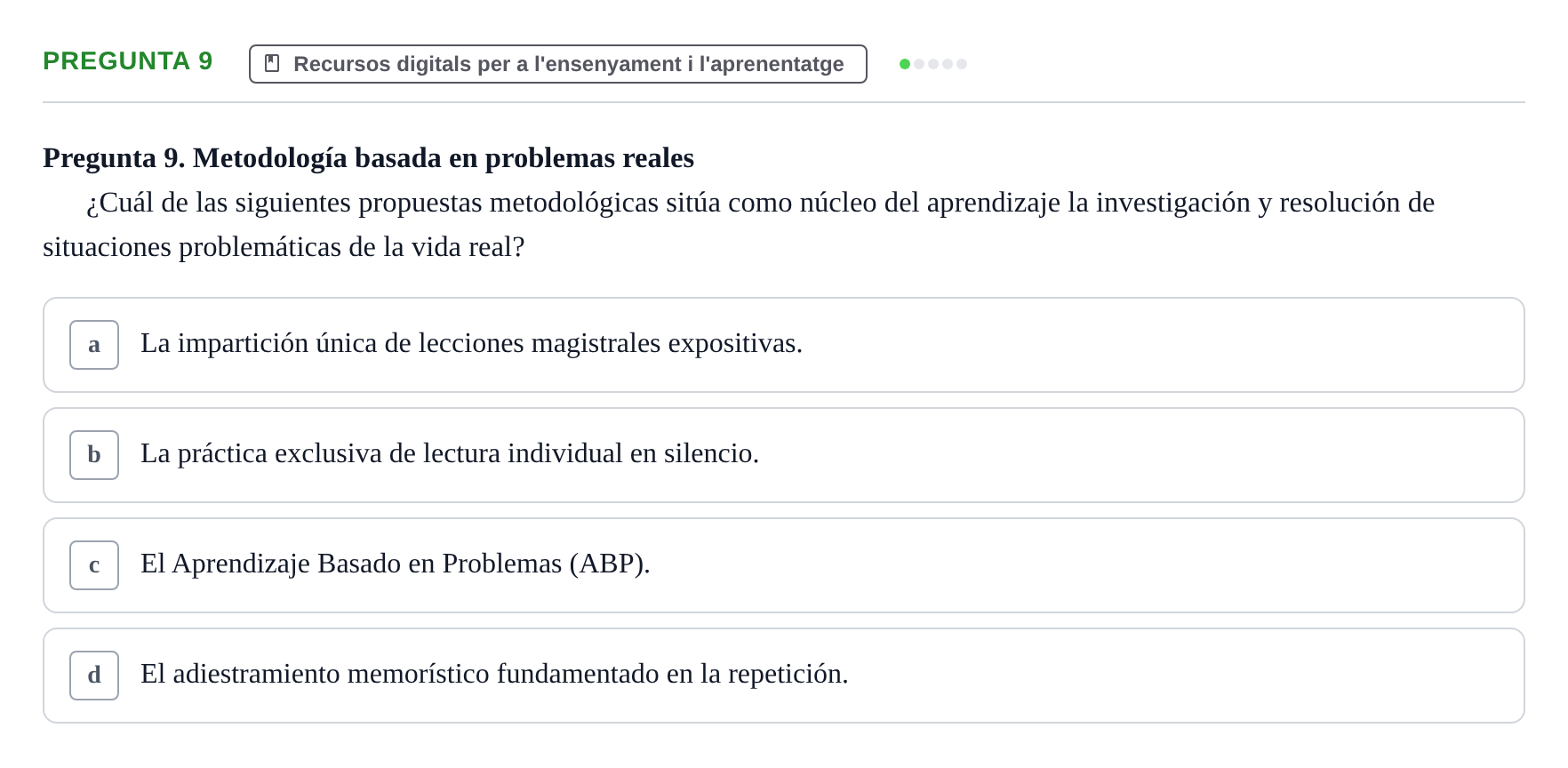 Enunciado: Pregunta 9