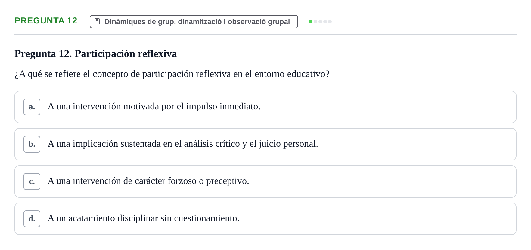 Enunciado: Pregunta 12