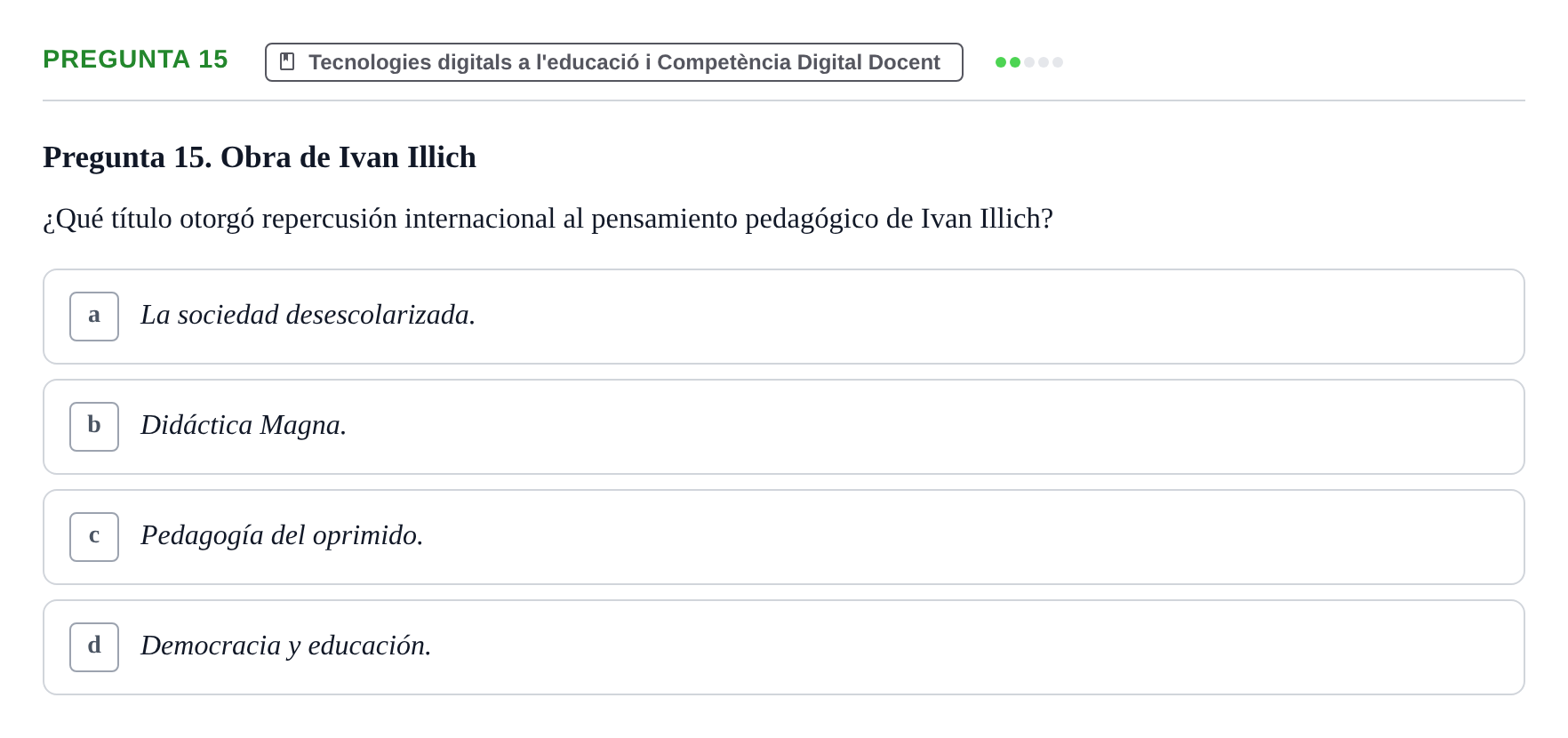Enunciado: Pregunta 15