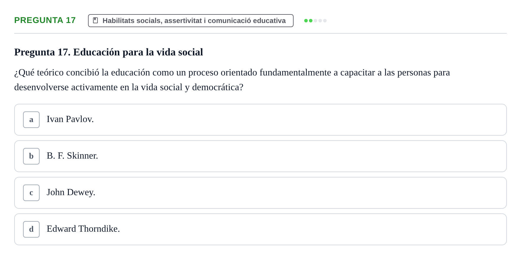 Enunciado: Pregunta 17