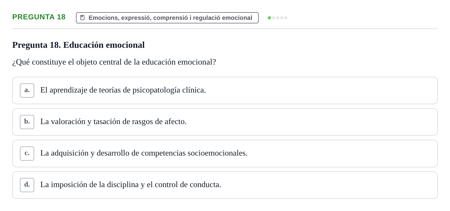 Enunciado: Pregunta 18