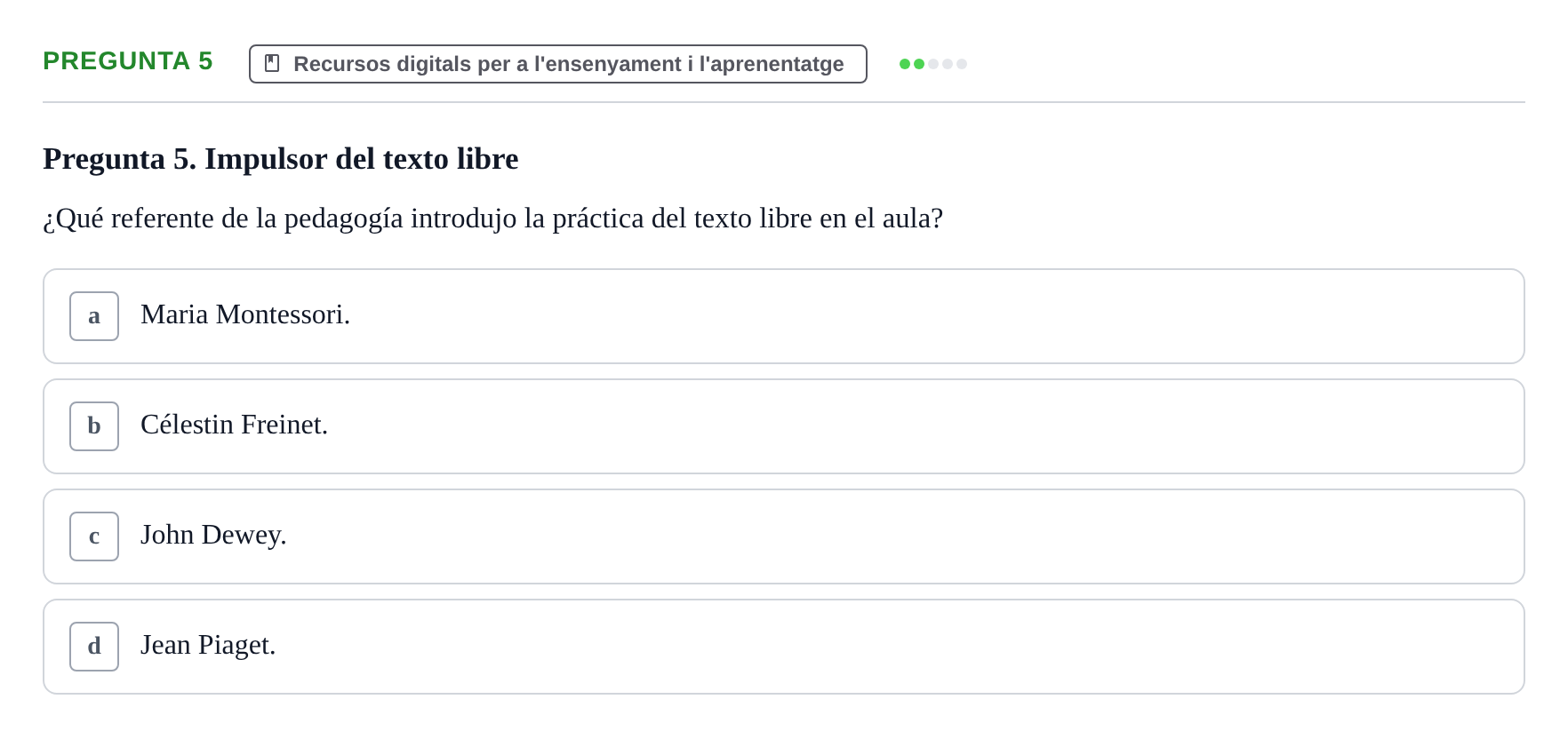 Enunciado: Pregunta 5