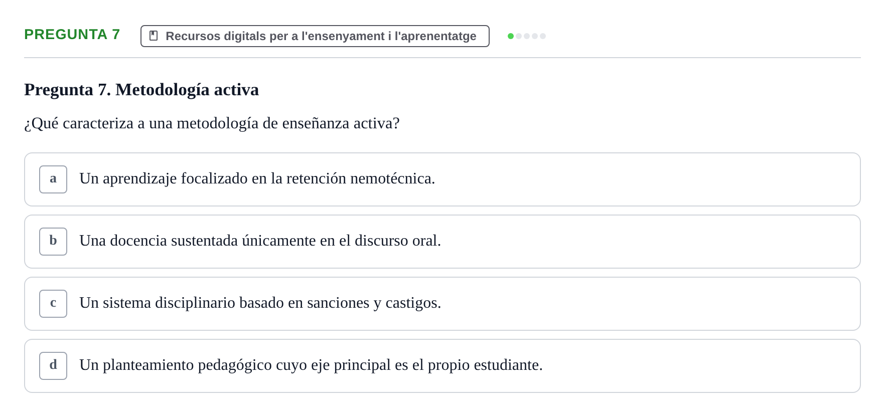 Enunciado: Pregunta 7