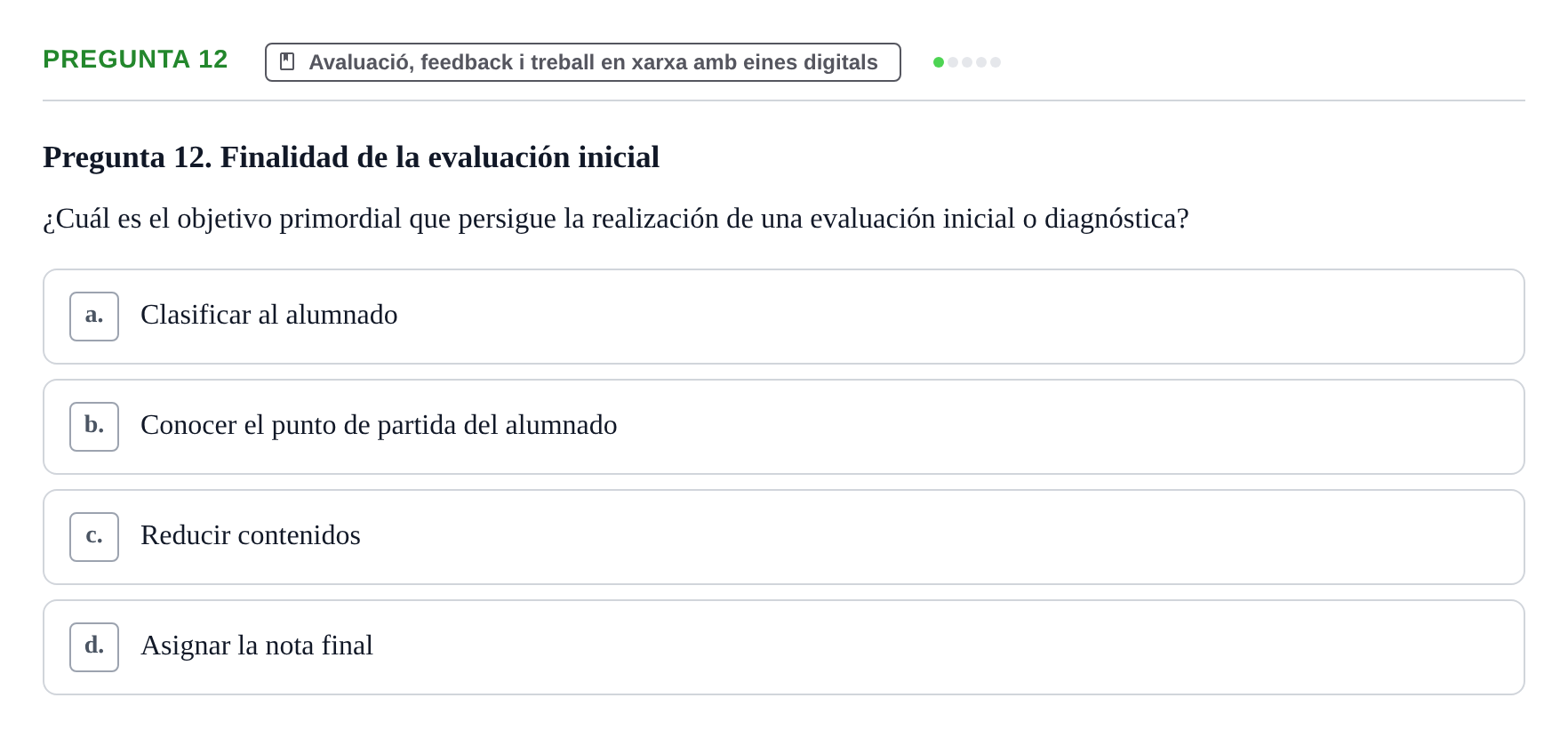 Enunciado: Pregunta 12