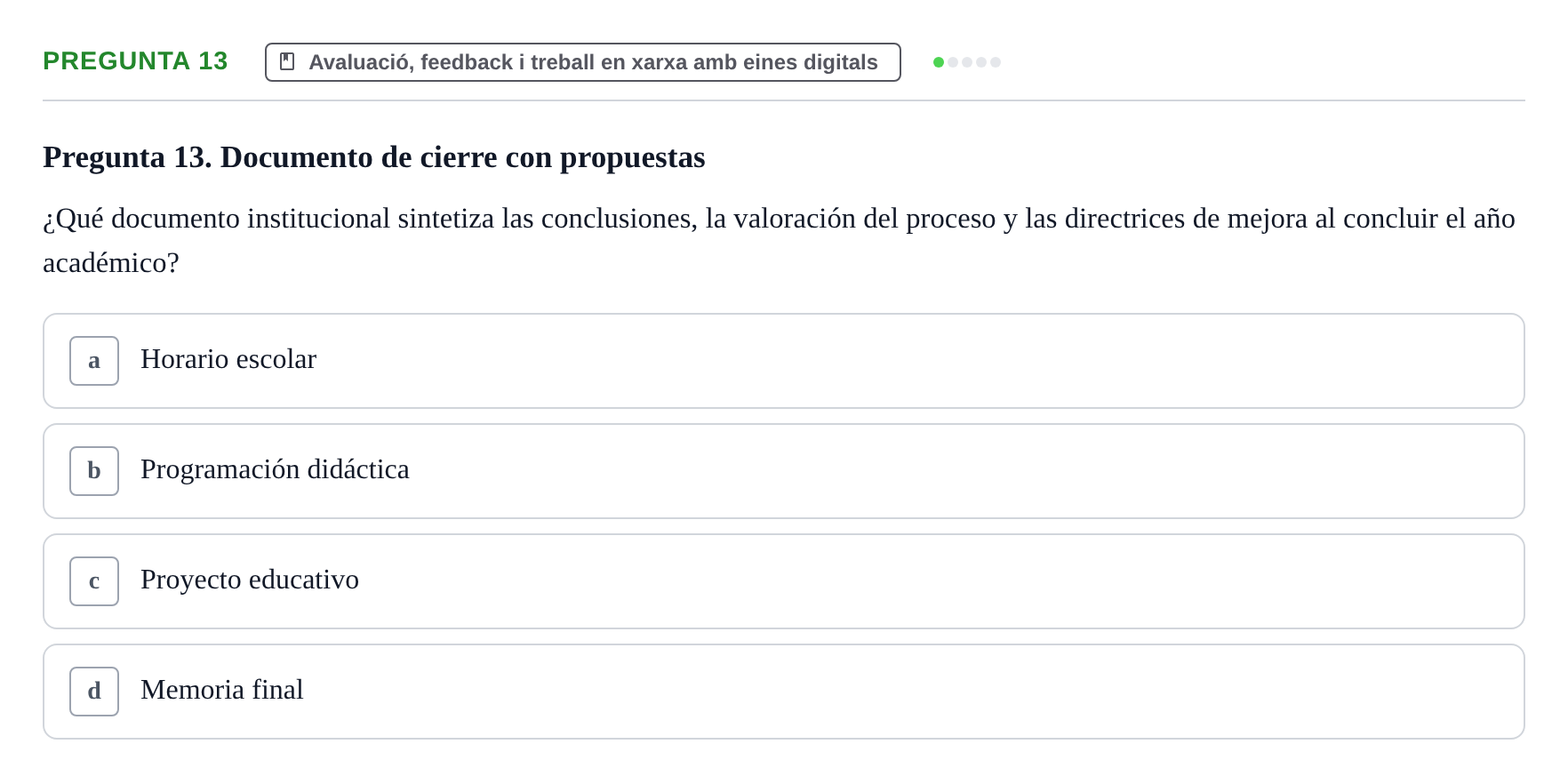Enunciado: Pregunta 13