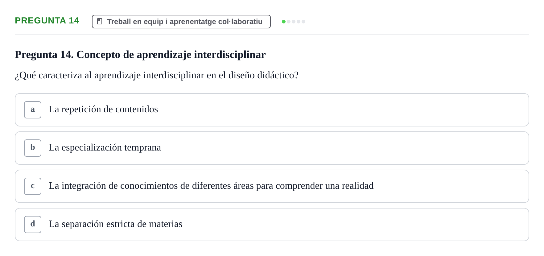 Enunciado: Pregunta 14