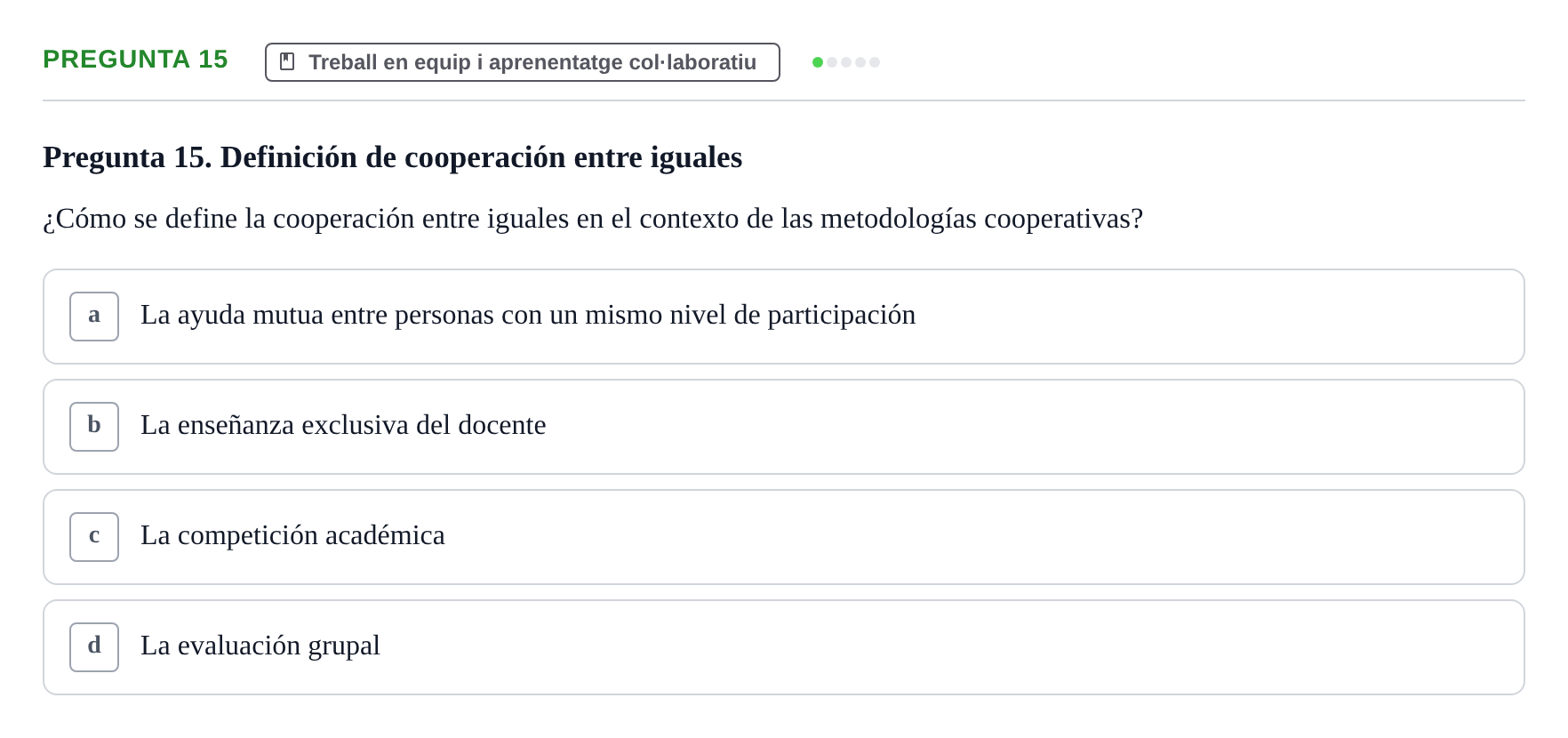 Enunciado: Pregunta 15
