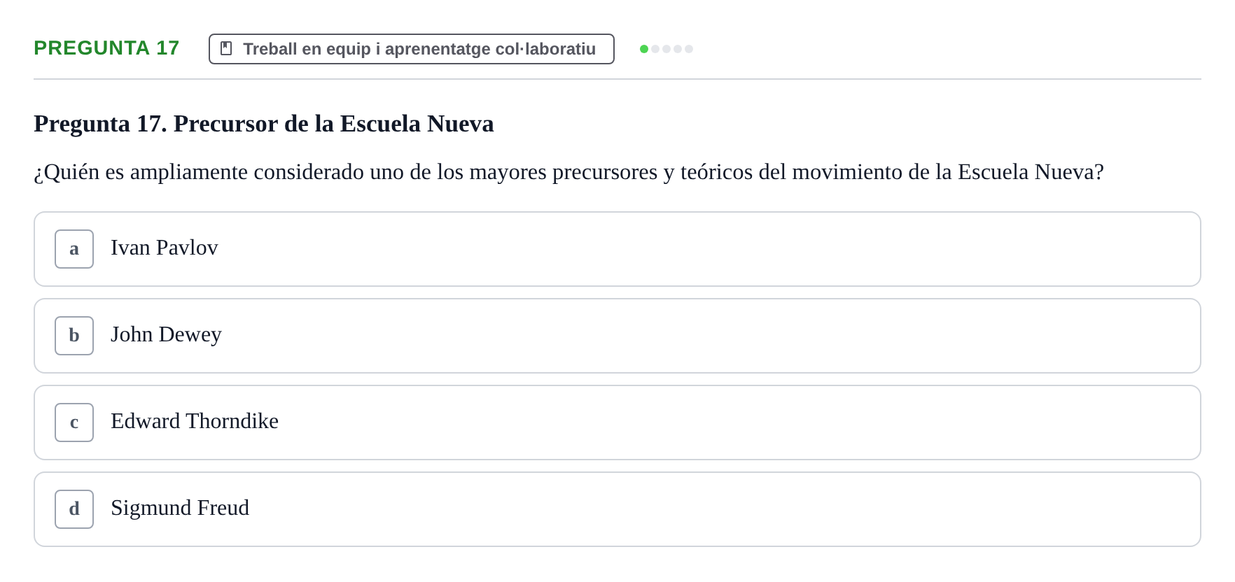 Enunciado: Pregunta 17