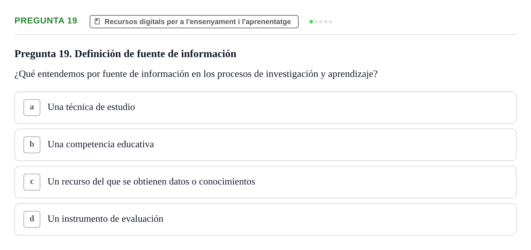 Enunciado: Pregunta 19