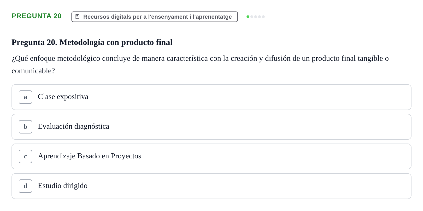 Enunciado: Pregunta 20