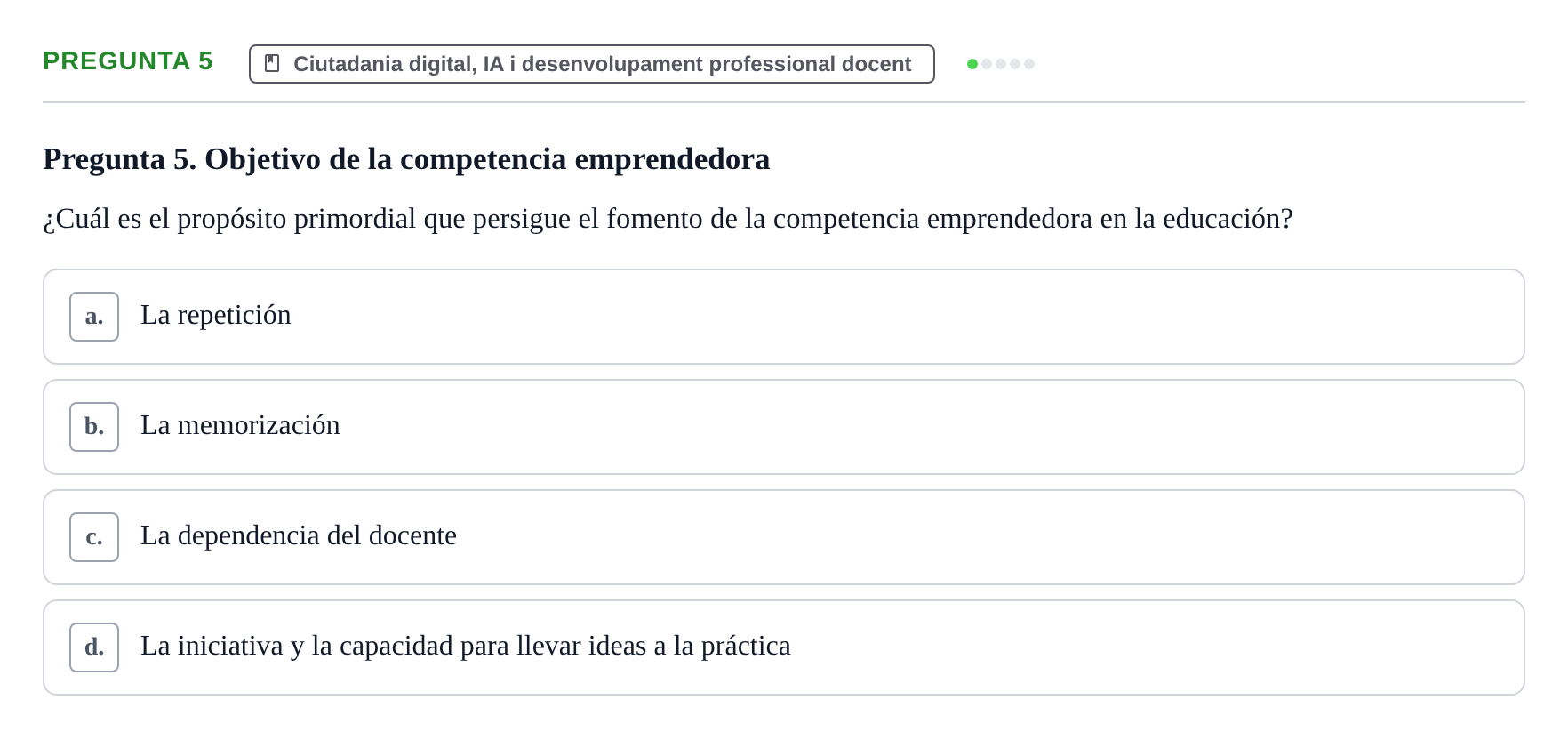 Enunciado: Pregunta 5