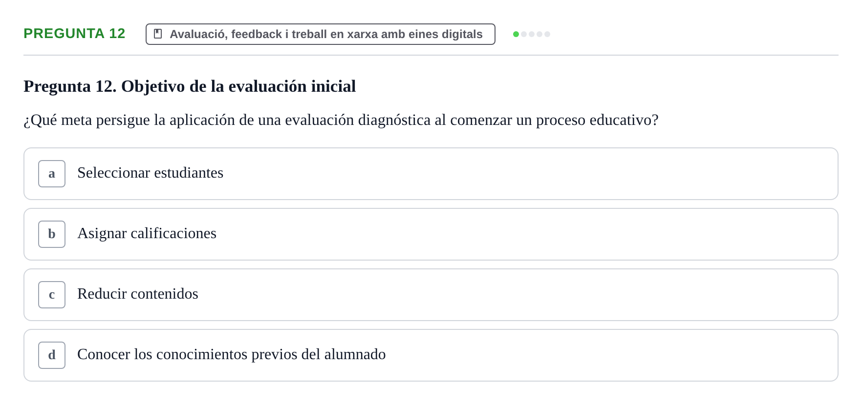 Enunciado: Pregunta 12