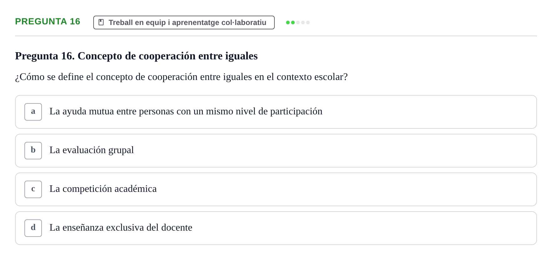 Enunciado: Pregunta 16