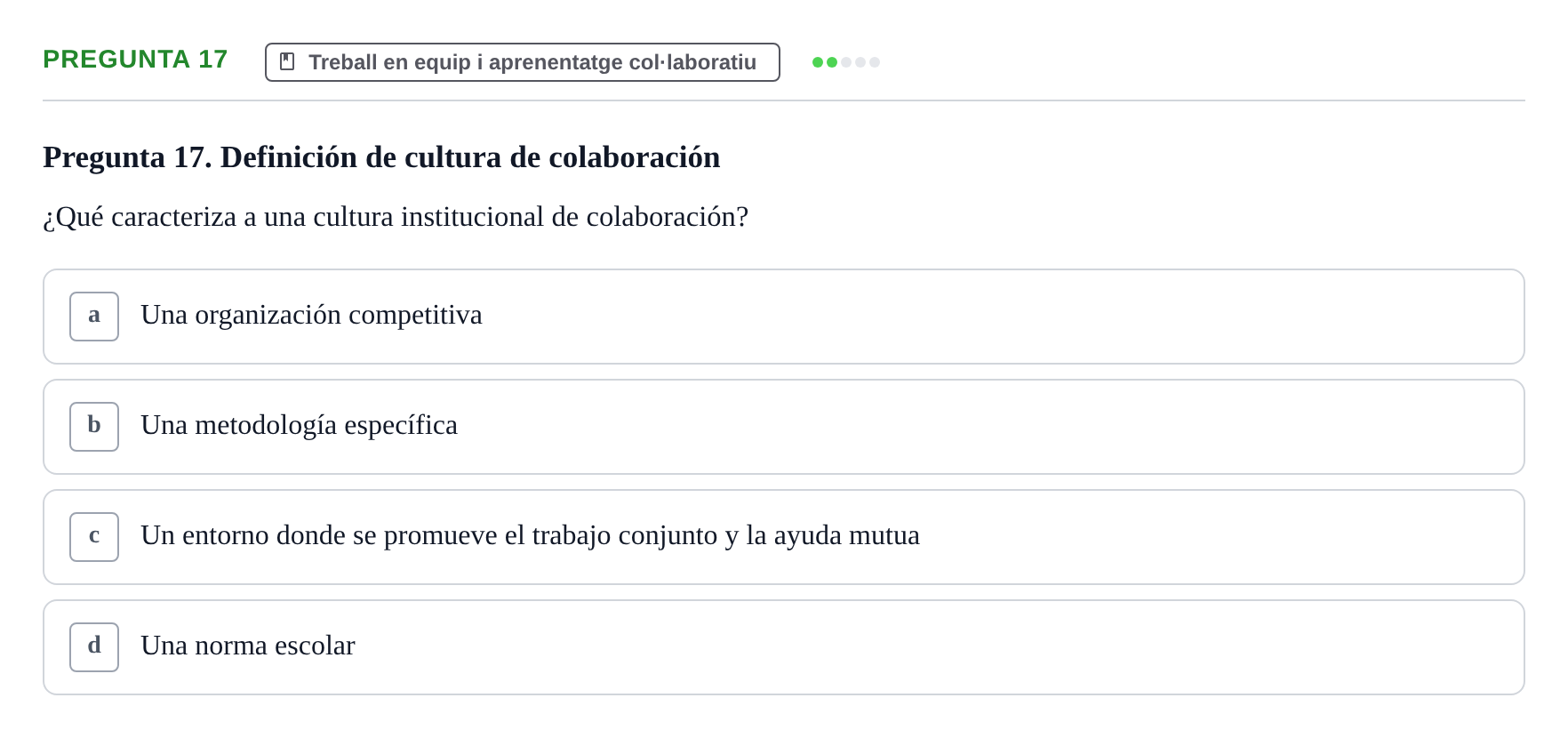 Enunciado: Pregunta 17