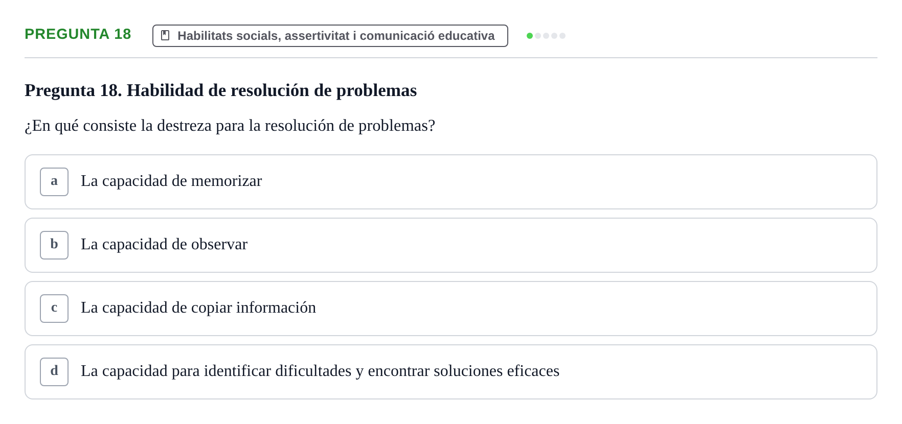 Enunciado: Pregunta 18