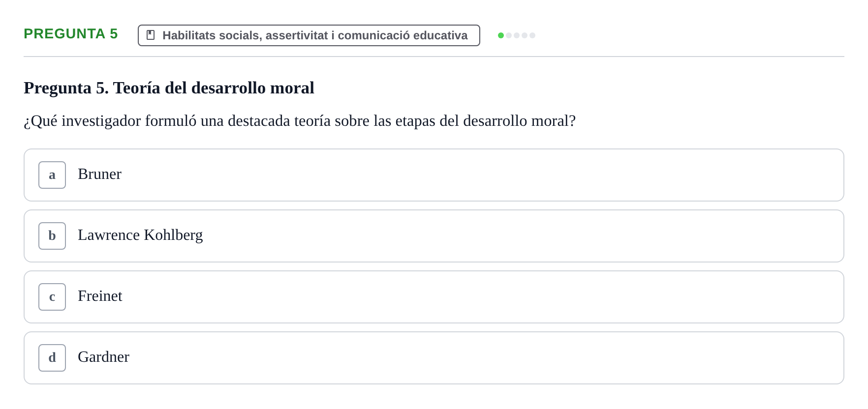 Enunciado: Pregunta 5