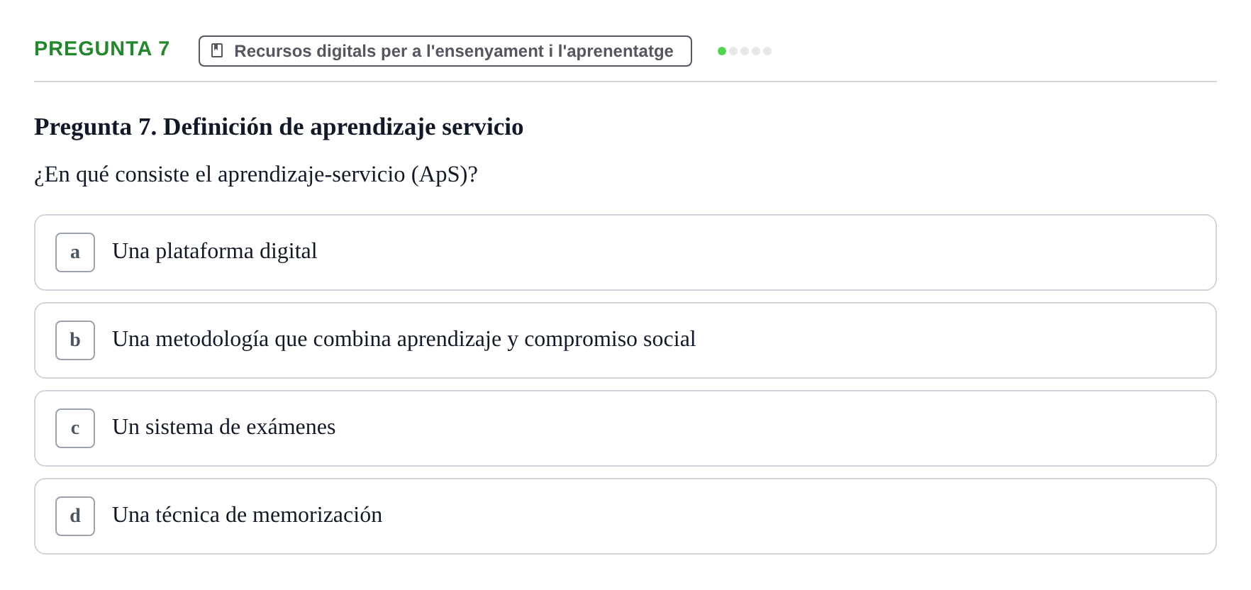Enunciado: Pregunta 7