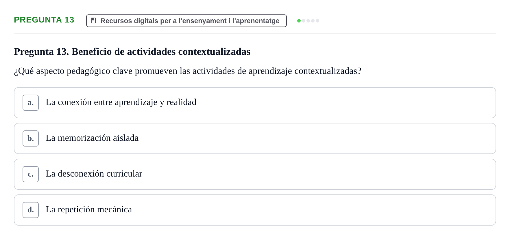 Enunciado: Pregunta 13