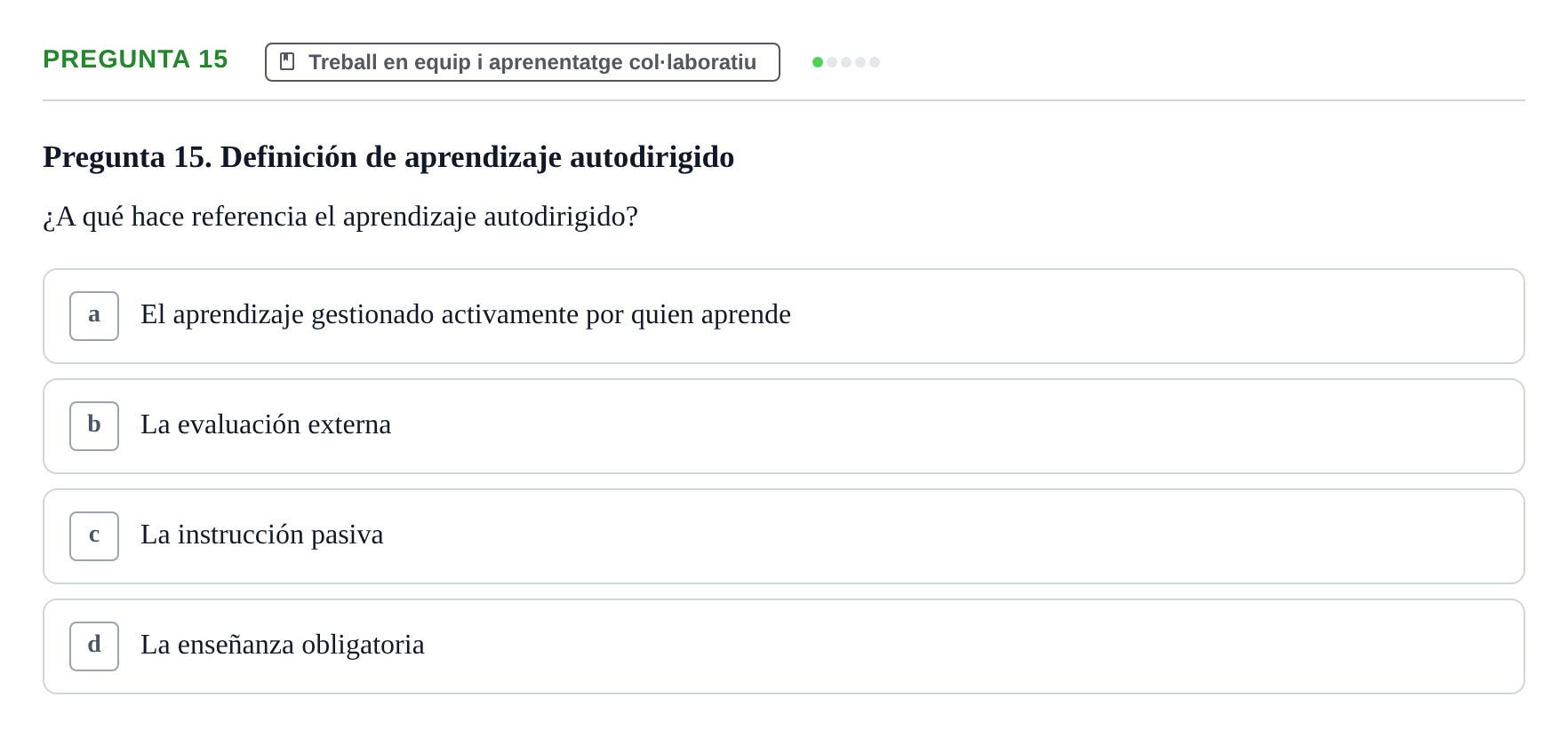 Enunciado: Pregunta 15