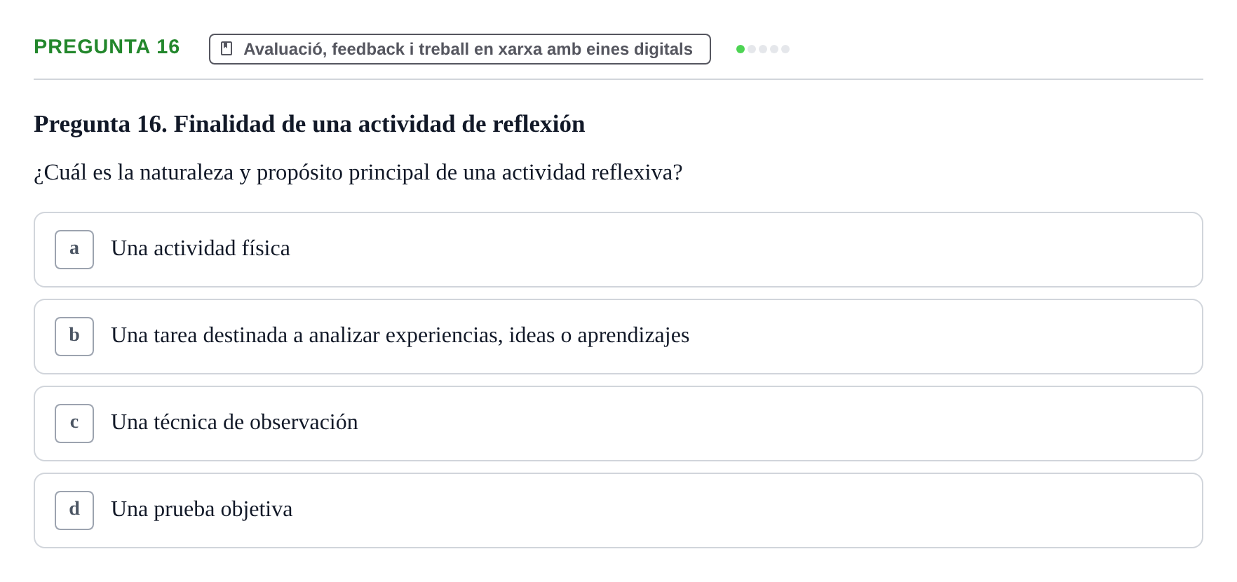 Enunciado: Pregunta 16