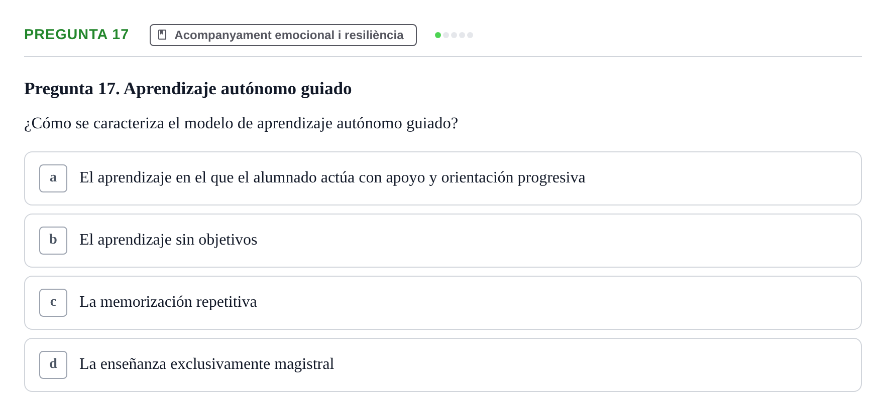 Enunciado: Pregunta 17