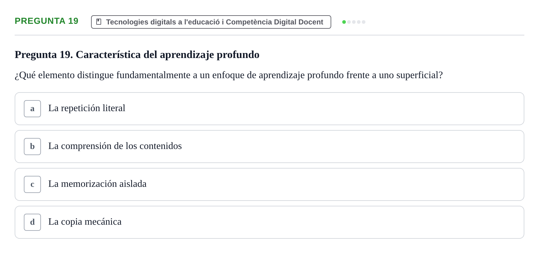 Enunciado: Pregunta 19
