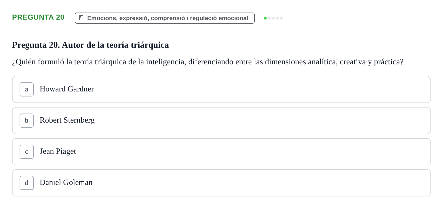 Enunciado: Pregunta 20