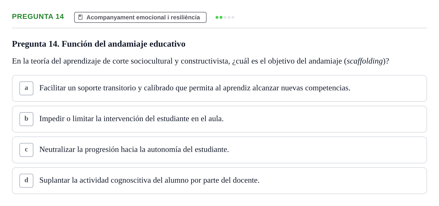 Enunciado: Pregunta 14