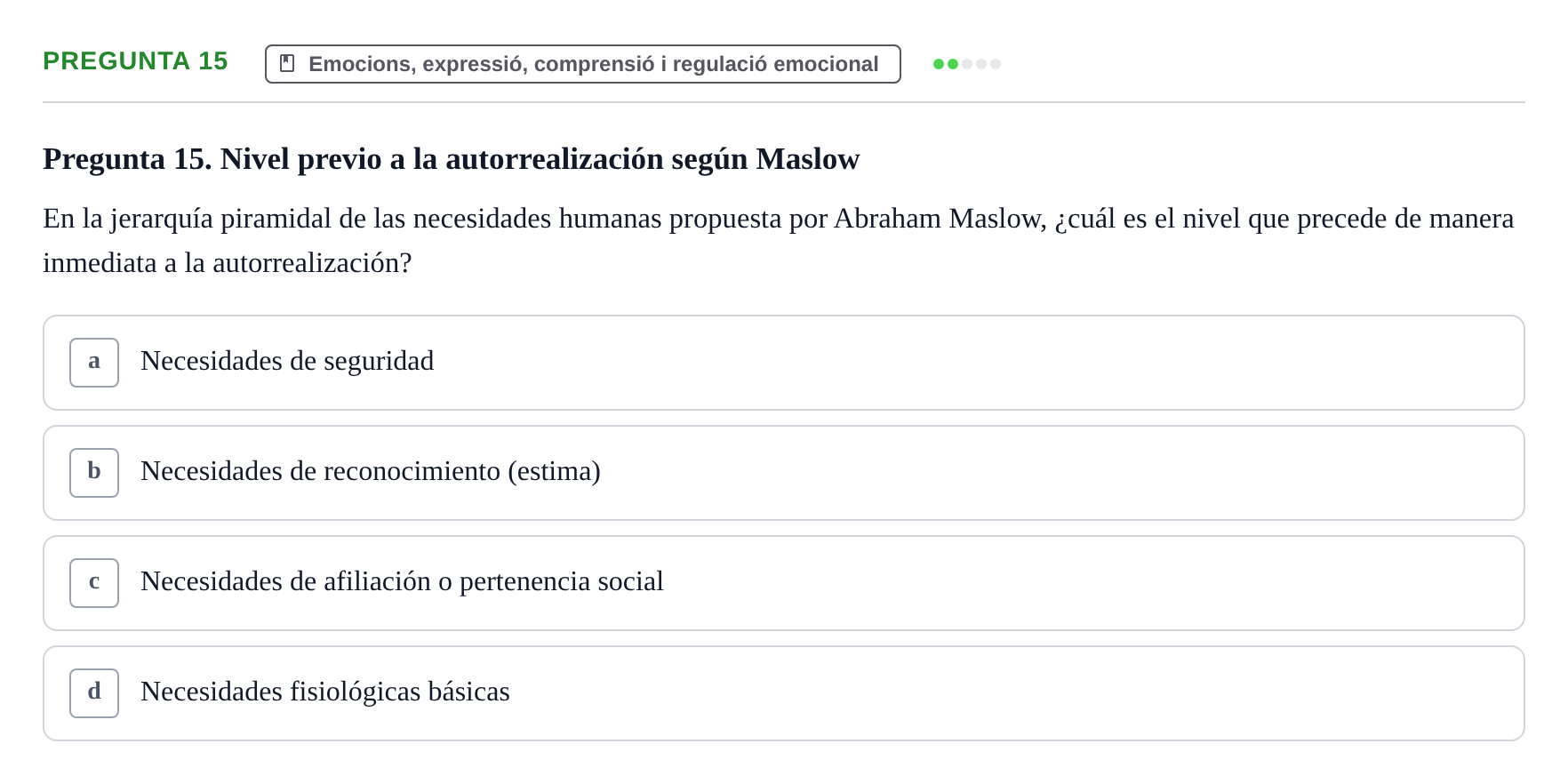 Enunciado: Pregunta 15