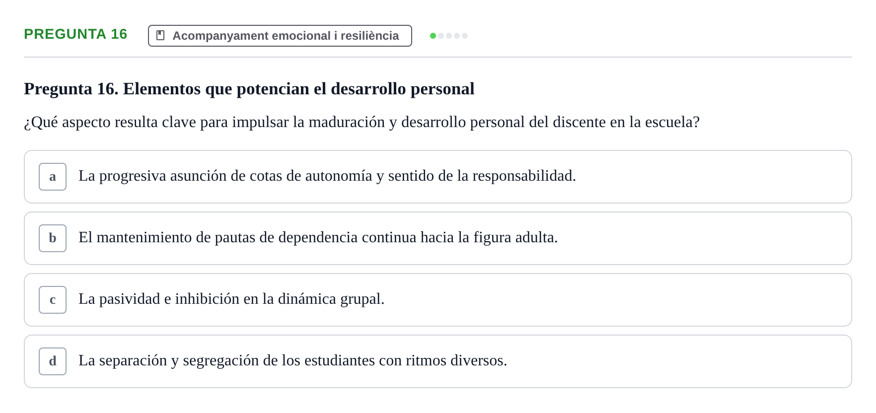 Enunciado: Pregunta 16