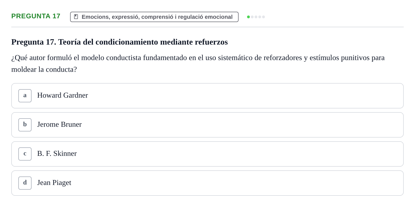 Enunciado: Pregunta 17