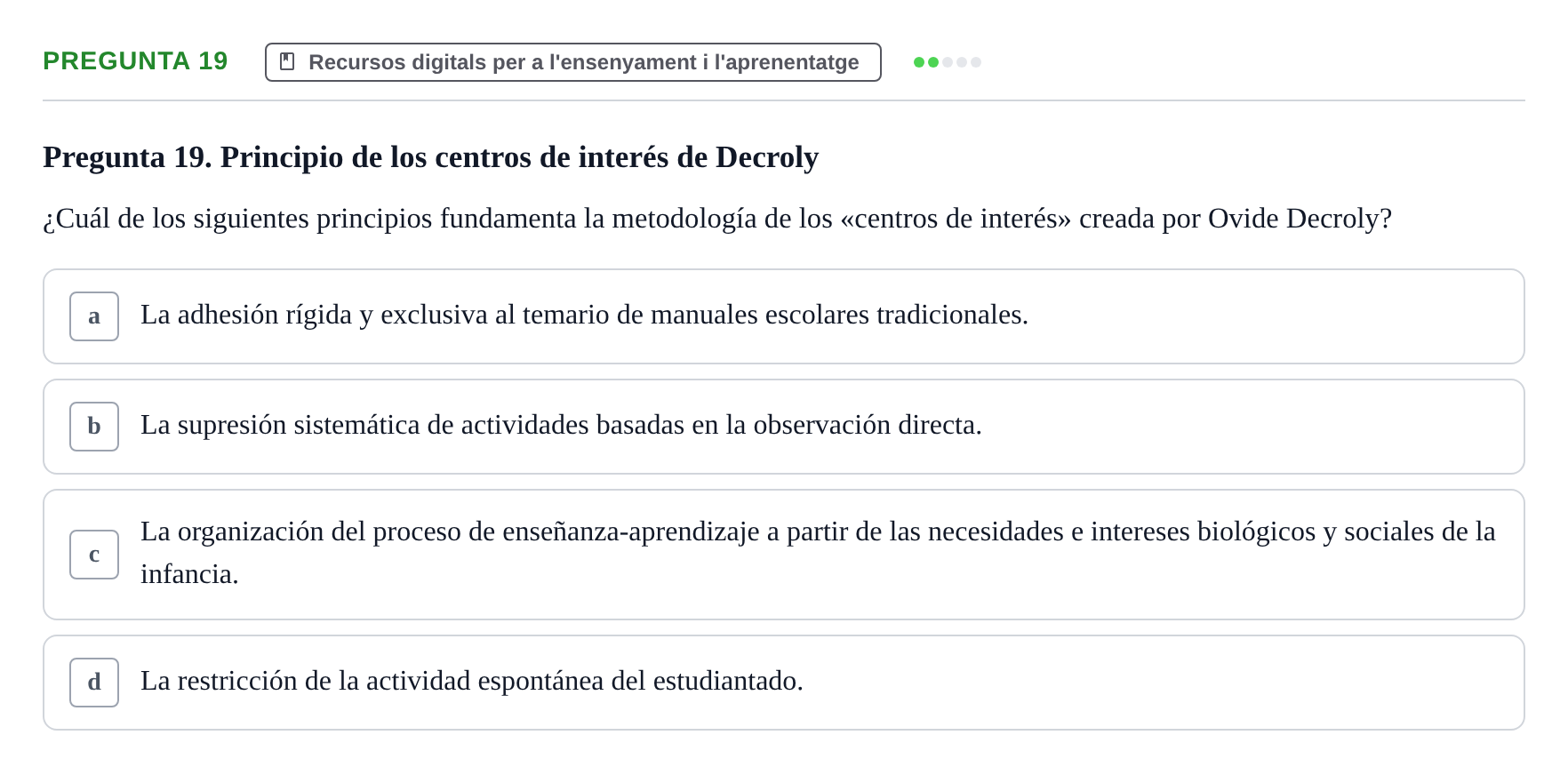 Enunciado: Pregunta 19
