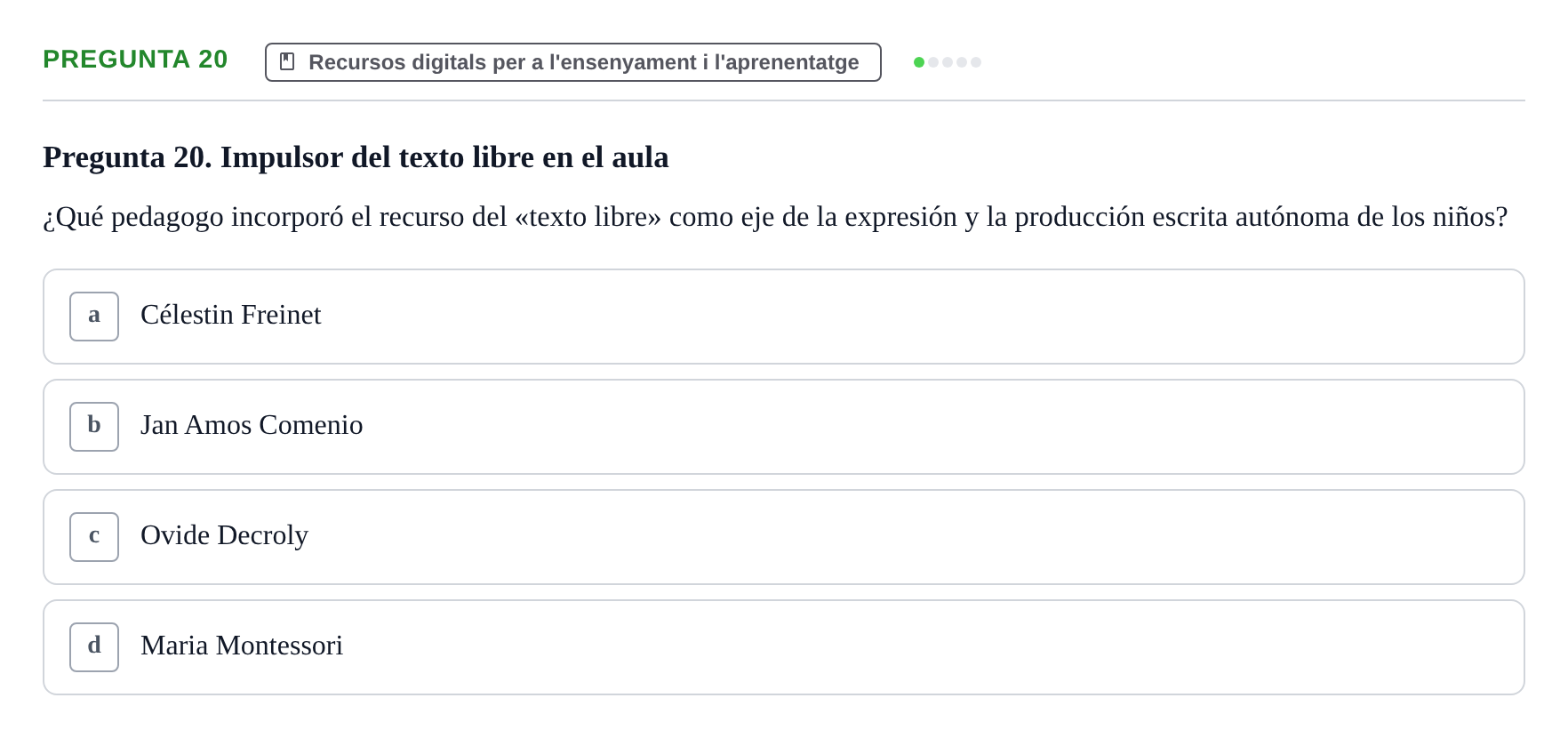 Enunciado: Pregunta 20