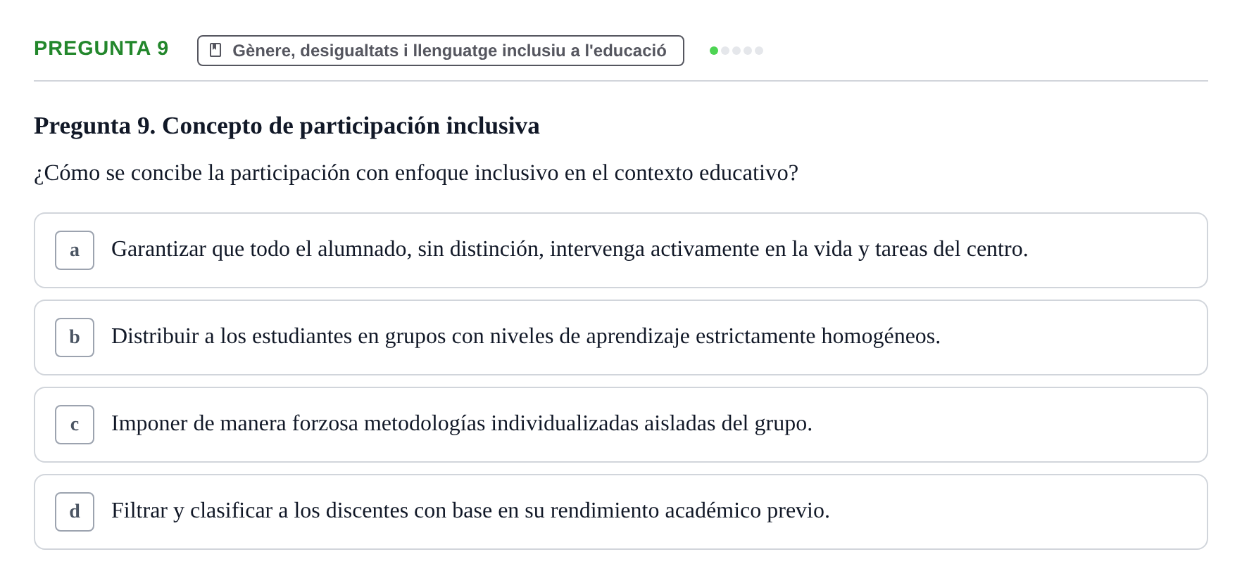 Enunciado: Pregunta 9