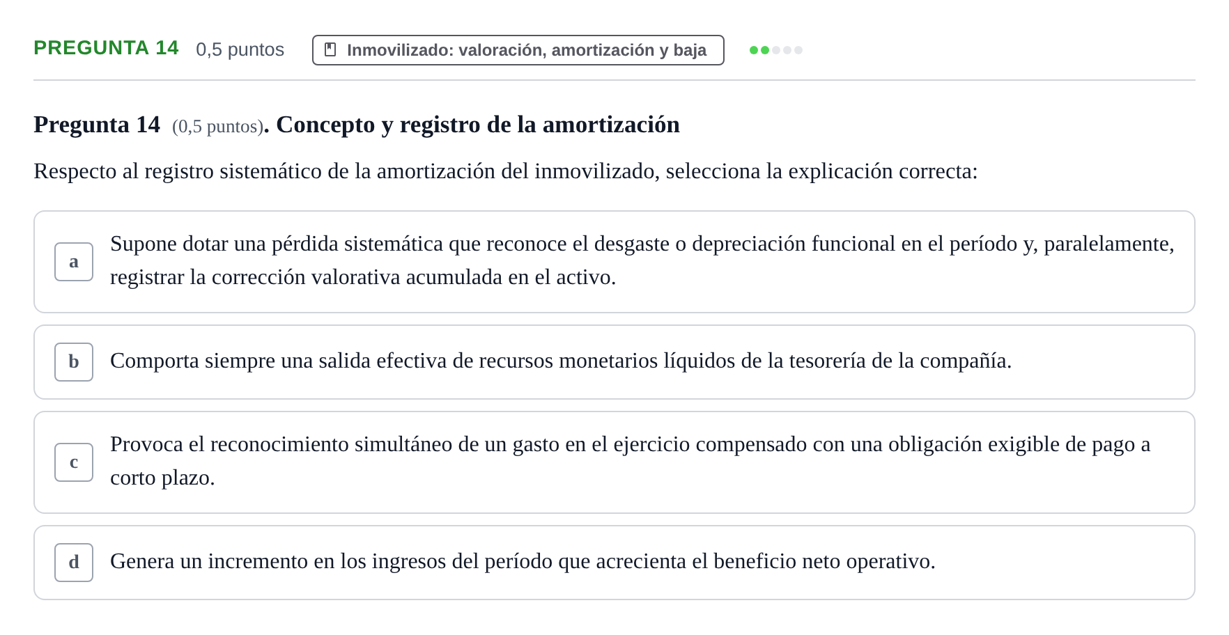 Enunciado: Pregunta 14 · Introducció a la Comptabilitat UAB 2016