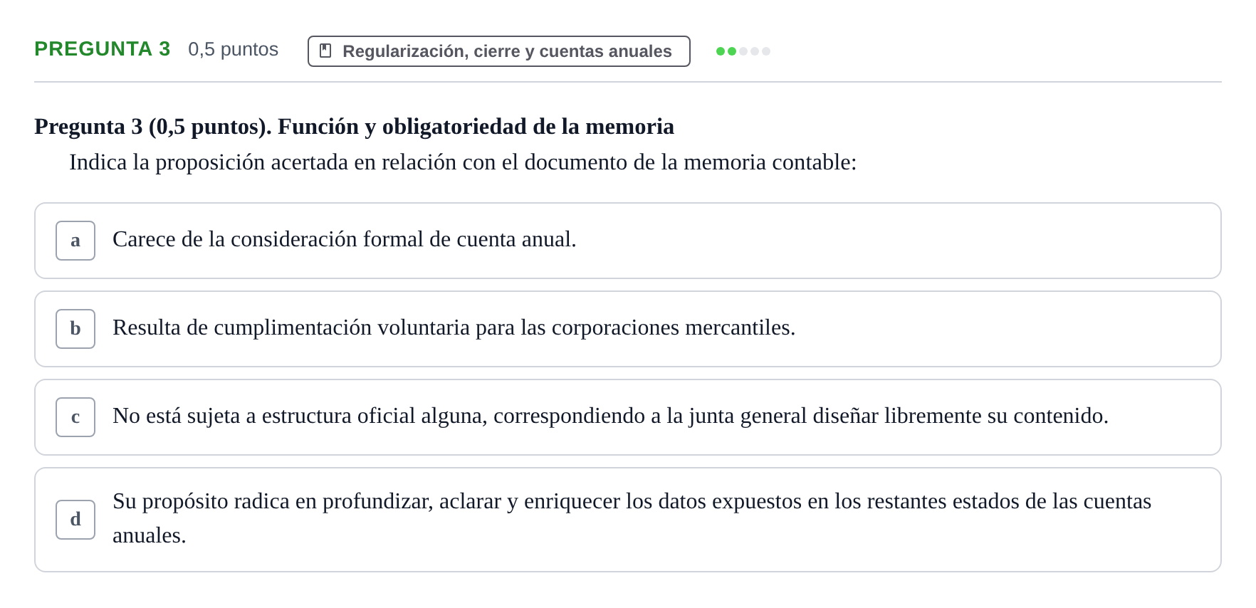 Enunciado: Pregunta 3 · Introducció a la Comptabilitat UAB 2016