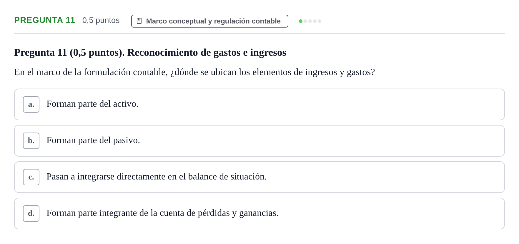 Enunciado: Pregunta 11 · Introducció a la Comptabilitat UAB 2017