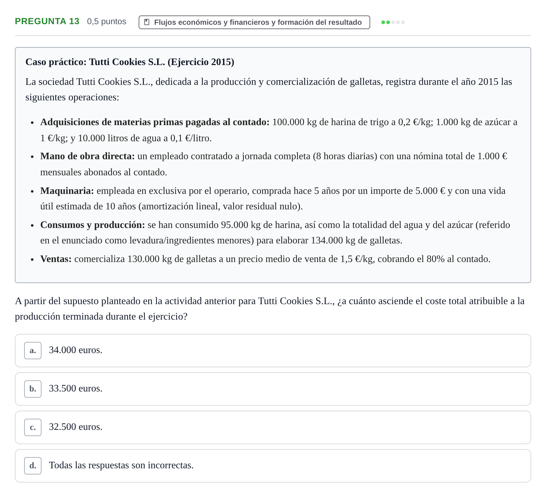 Enunciado: Pregunta 13 · Introducció a la Comptabilitat UAB 2017