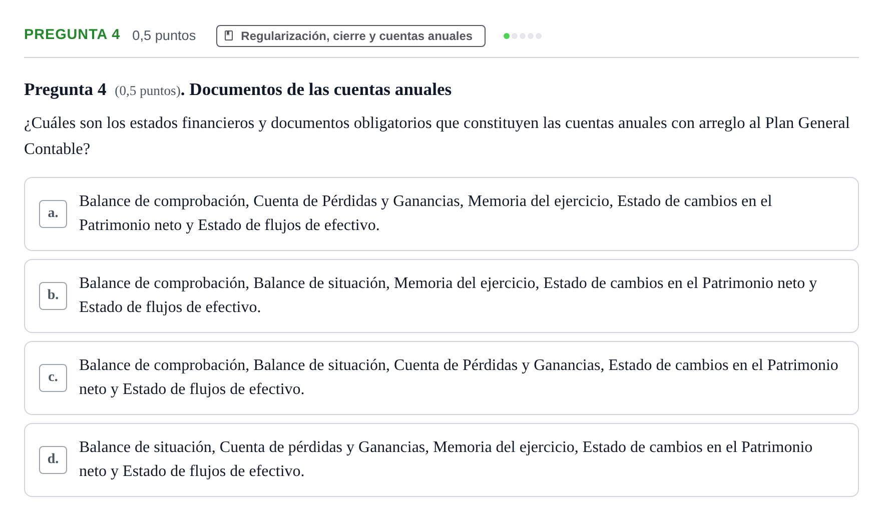Enunciado: Pregunta 4 · Introducció a la Comptabilitat UAB 2017