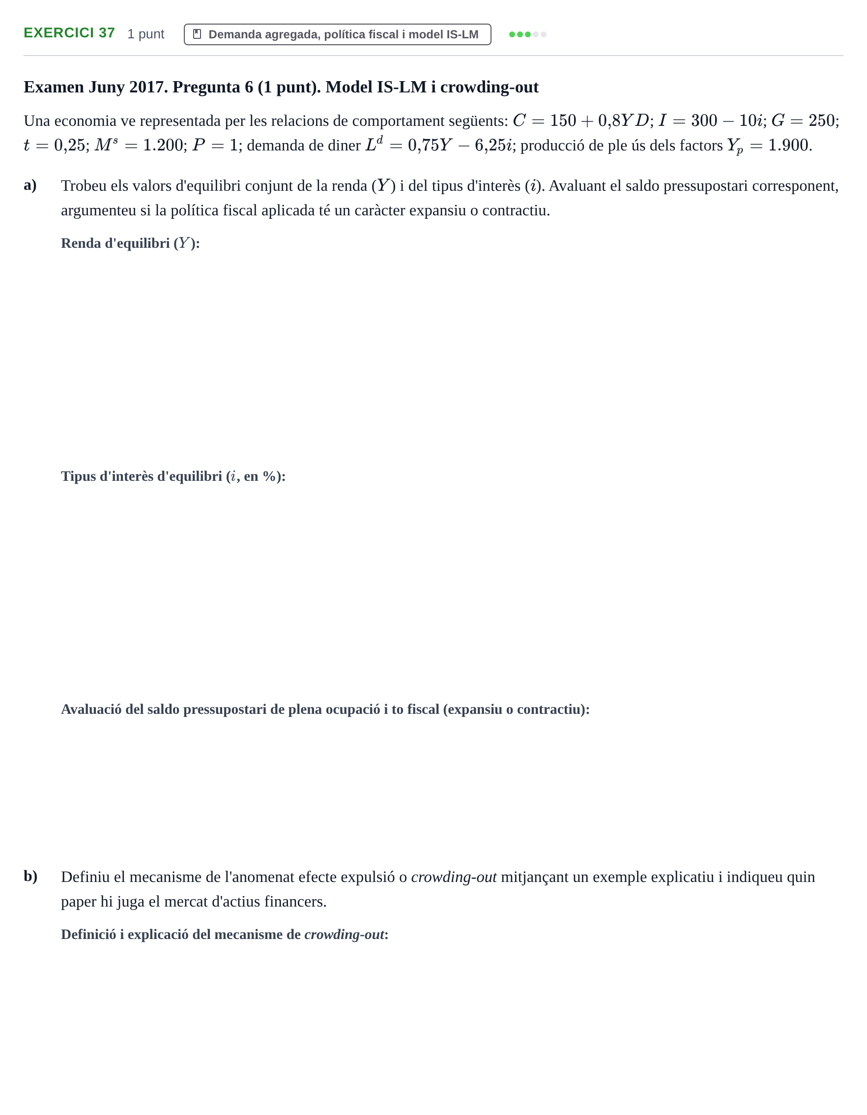 Enunciado: Problema 37 · Introducción a la Economía UVIC 2017
