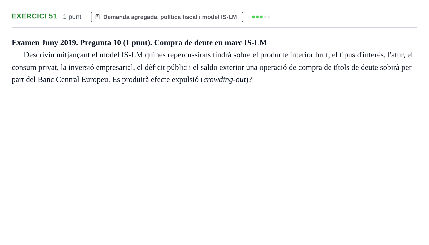 Enunciado: Problema 51 · Introducción a la Economía UVIC 2017