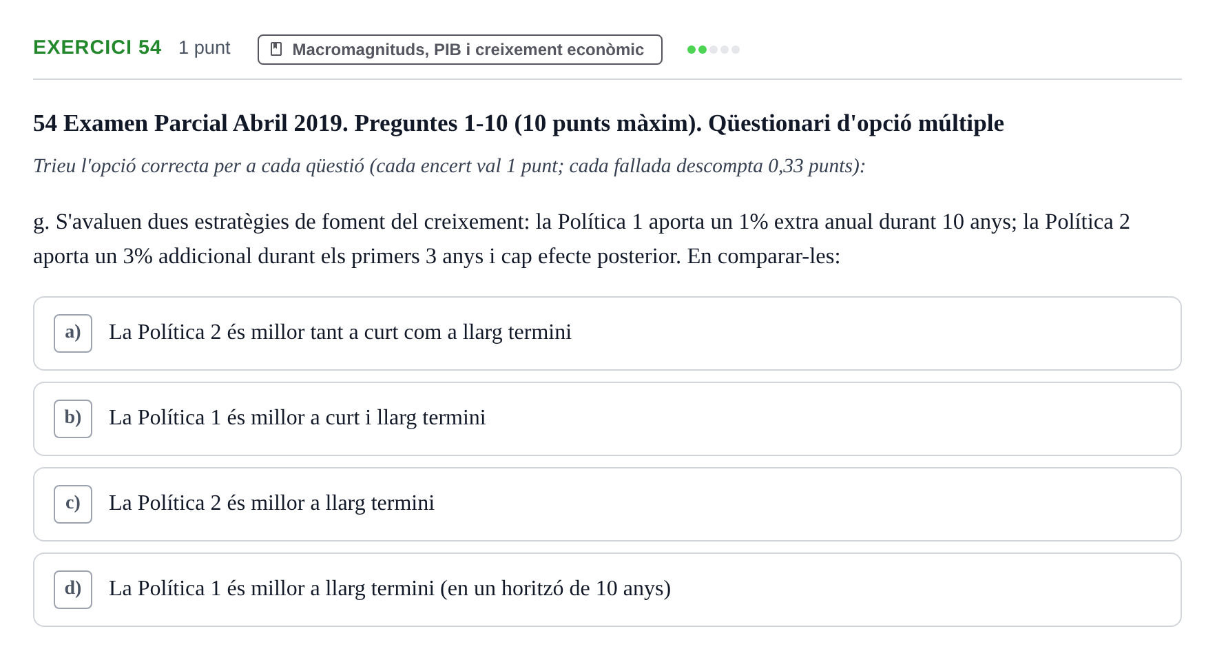 Enunciado: Ejercicio 54 - Macromagnituds, PIB i creixement econòmic · Introducción a la Economía UVIC 2017